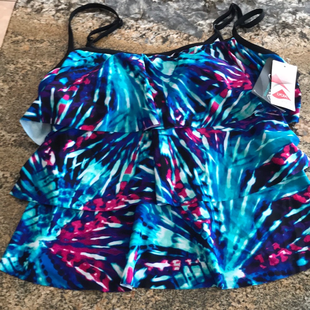 Ruffle bathing suit tankini top